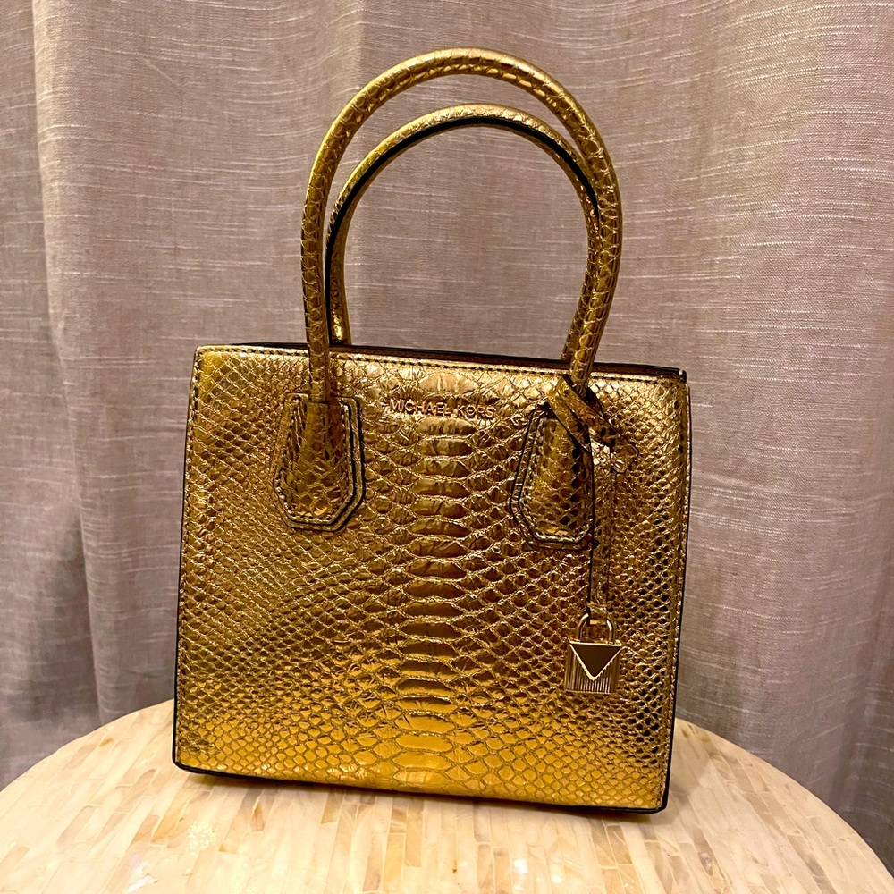 Michael Kors Mercer Metallic Embossed Crossbody